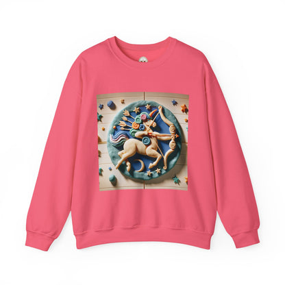 Unisex Heavy Blend™ Crewneck Sweatshirt, Colorful Horse, Sagittarius Zodiac Design