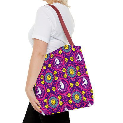 Tote Bag, (AOP), Capricorn, Zodiac v5, Flower Pattern