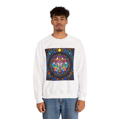 Unisex Heavy Blend™ Crewneck Sweatshirt, Glass 1, Libra Zodiac Design