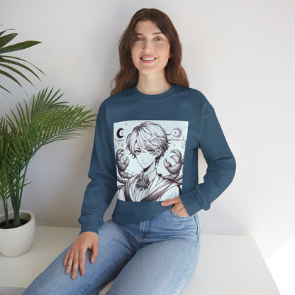 Unisex Heavy Blend™ Crewneck Sweatshirt,Two Moon, Cancer Zodiac Design