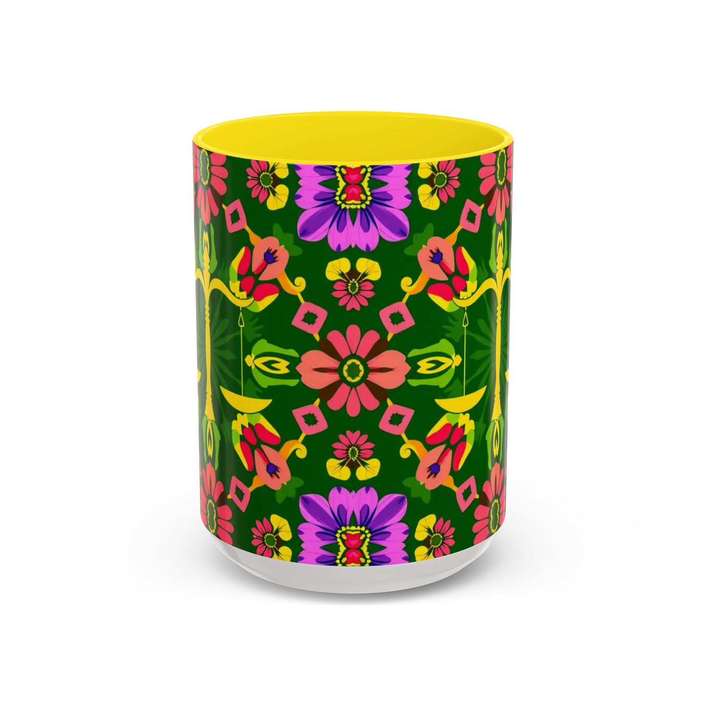 Accent Coffee Mug, Libra, Zodiac, Flower Pattern, (11, 15oz)