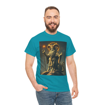 Unisex Heavy Cotton T-Shirt, Taurus God v1, Zodiac Design