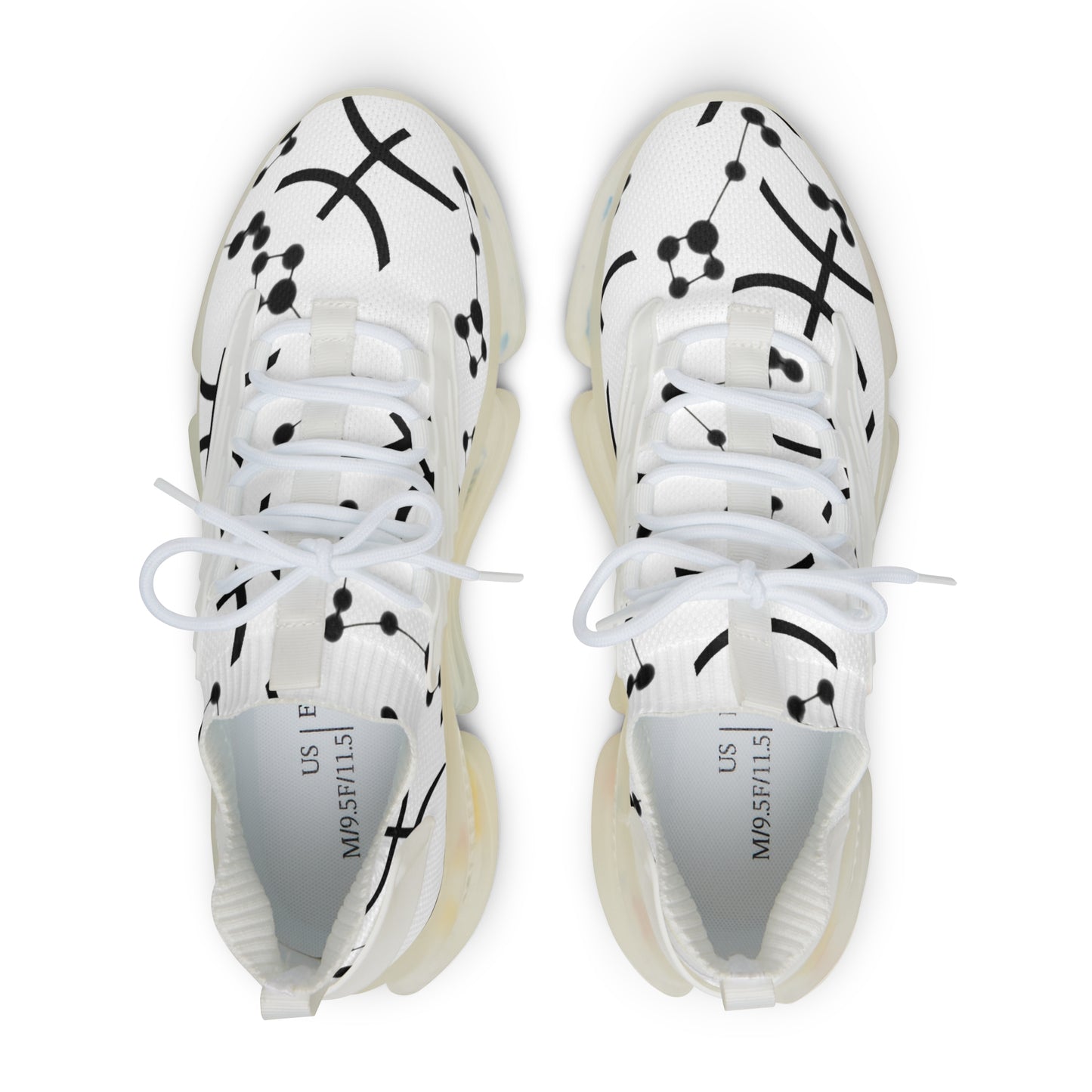 Men's Mesh Sneakers, Pisces Zodiac Sign, all over print
