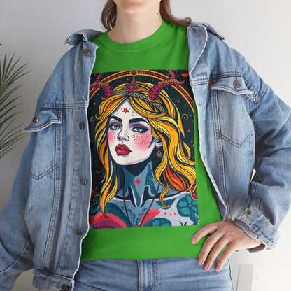 Unisex Heavy Cotton T-Shirt, Virgo, Zodiac v2, Sexy Art