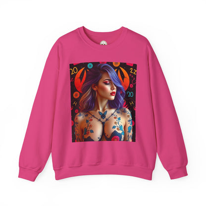 Unisex Heavy Blend™ Crewneck Sweatshirt, Cancer, Zodiac v3, Sexy Pattern