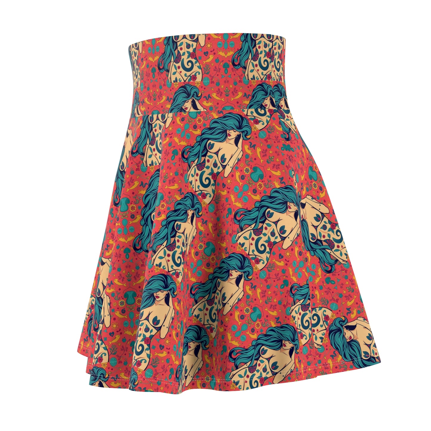 Women's Skater Skirt, (AOP), Aquarius, Zodiac v1, Sexy Pattern