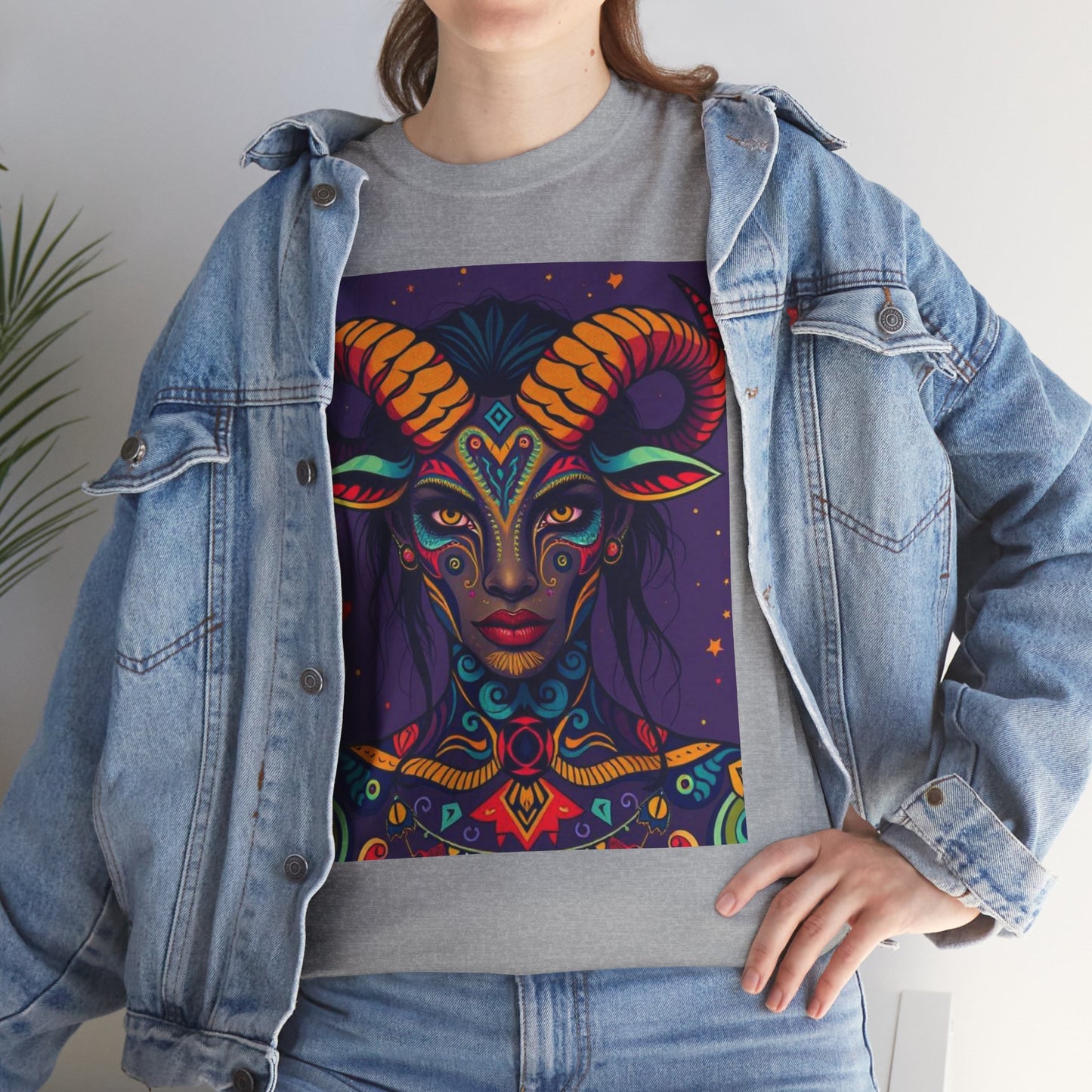 Unisex Heavy Cotton T-Shirt, Taurus, Zodiac v3, Sexy Art