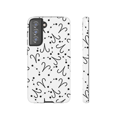 Tough Cases with the Aries Zodiac sign for iPhone, Samsung Galaxy, and Google Pixel devices