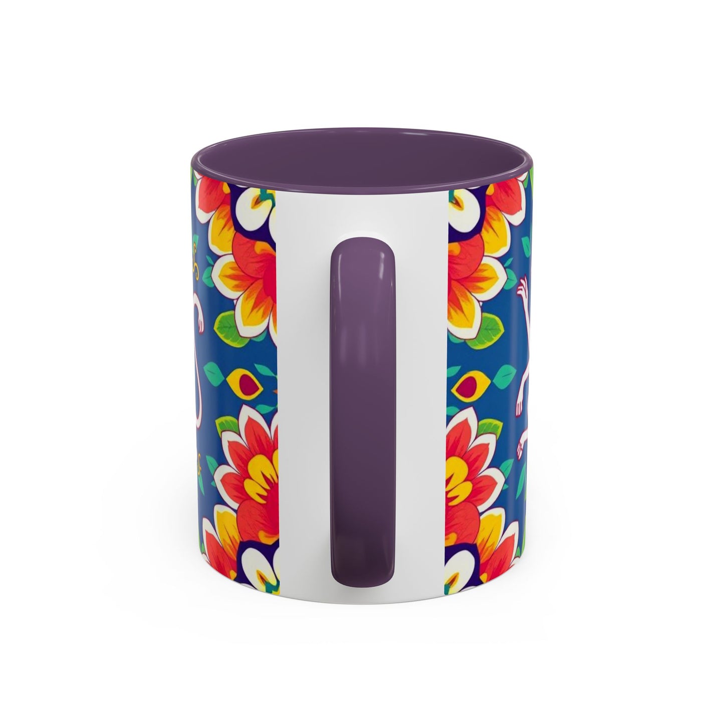 Accent Coffee Mug, Virgo, Zodiac v3. Flower Pattern, (11, 15oz)