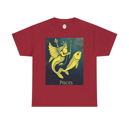 Unisex Heavy Cotton T-Shirt, Pisces Queen, Zodiac Design