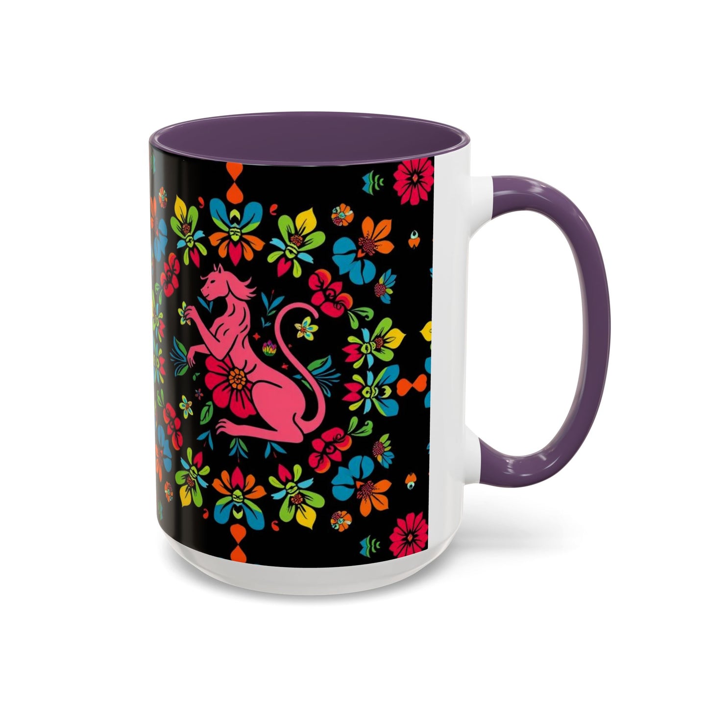 Accent Coffee Mug, Zodiac. Virgo, Flower Pattern, (11, 15oz)