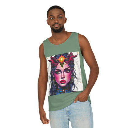 Unisex Garment-Dyed, Tank Top, Virgo Design, Pop Art, 100% US cotton