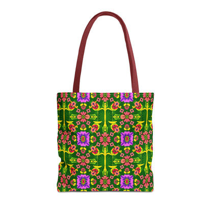 Tote Bag (AOP), Libra, Zodiac, Flower Pattern