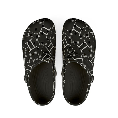 EVA Foam Rubber Shoes (AOP), Material 100% EVA, Gemini Zodiac Design