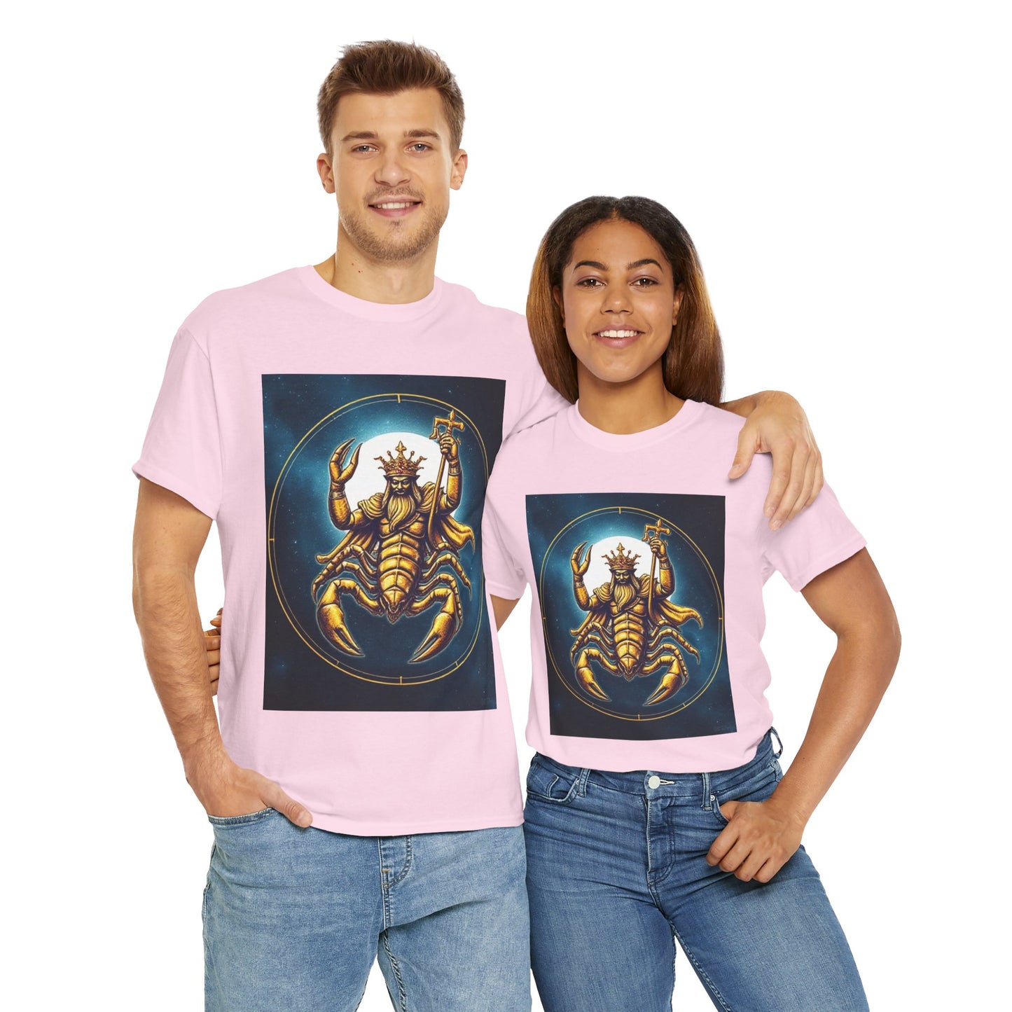 Unisex Heavy Cotton T-Shirt, Moon v1, Scorpio Zodiac Design
