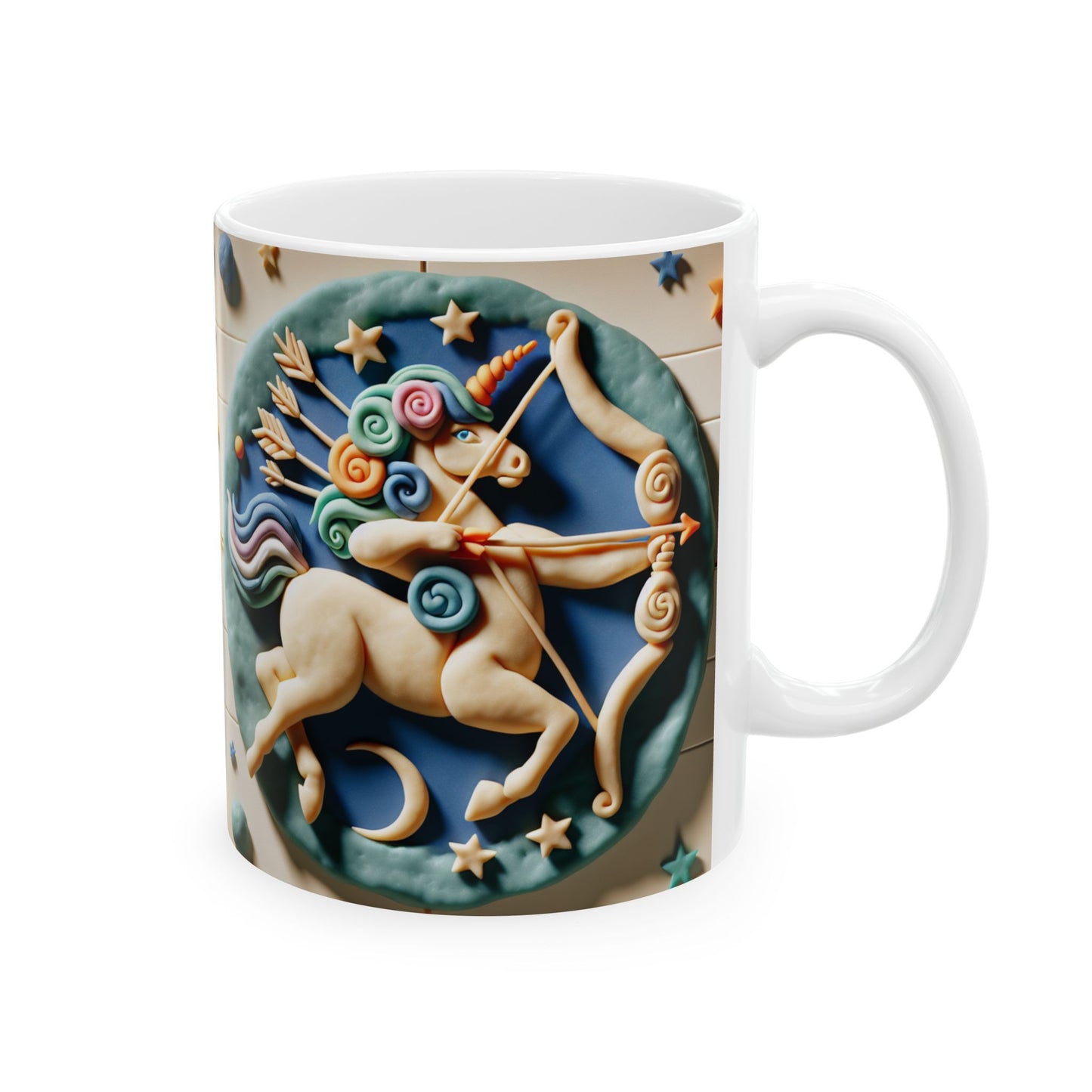 Ceramic Mug, (11oz, 15oz), Ceramic Coffee Mug, Colour Horse, Sagittarius Zodiac Design