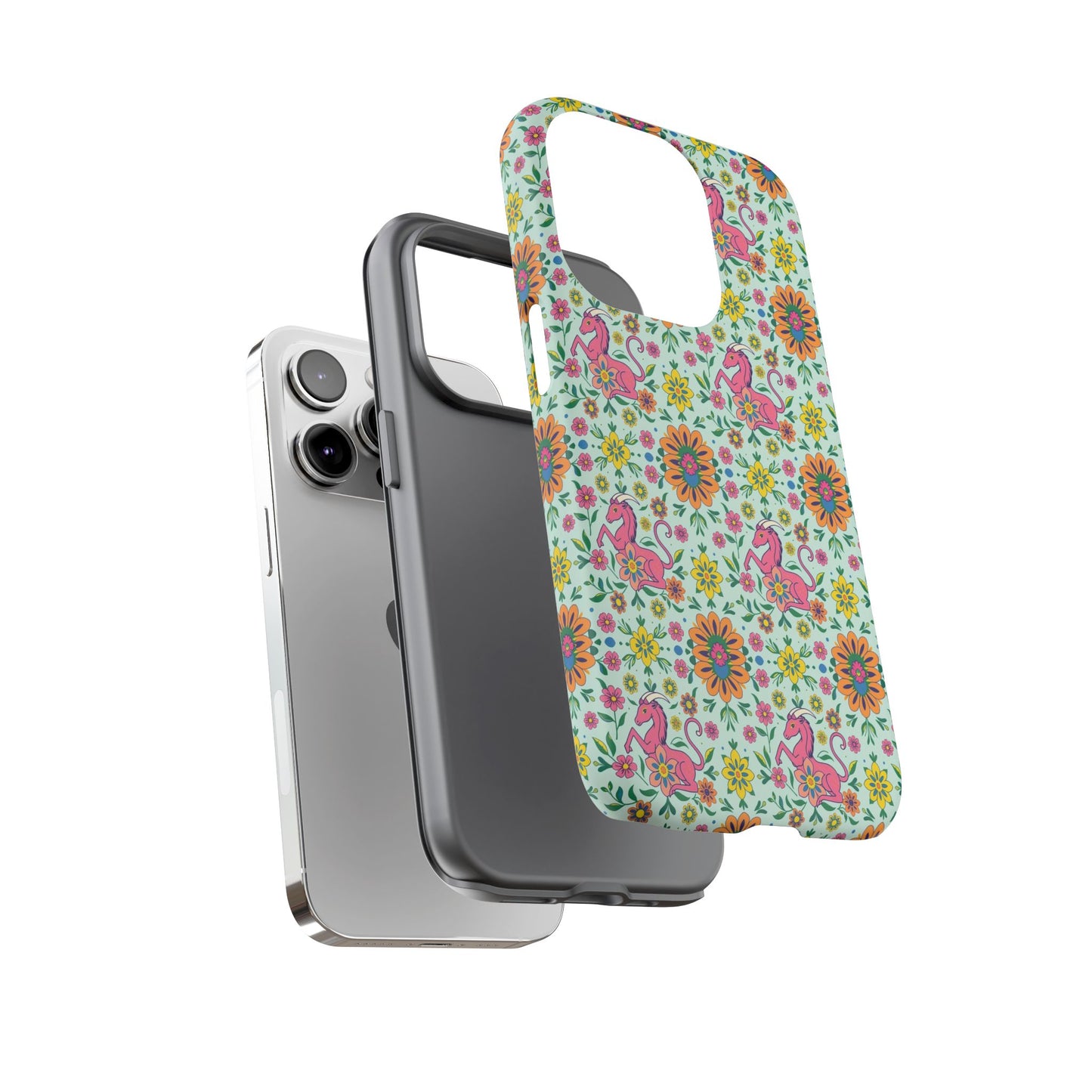 Tough Cases, Aquarius, Zodiac, Flower Pattern