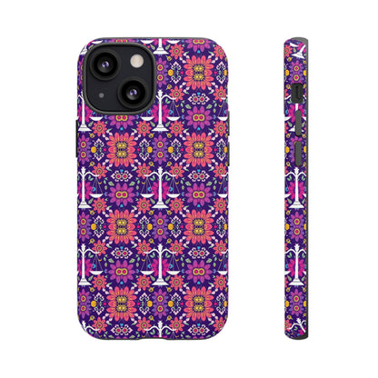 Tough Cases, Libra, Zodiac v4, Flower Pattern