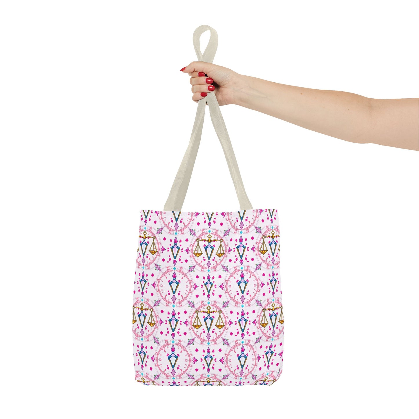 Tote Bag (AOP), Libra, Zodiac, Jewel Pattern