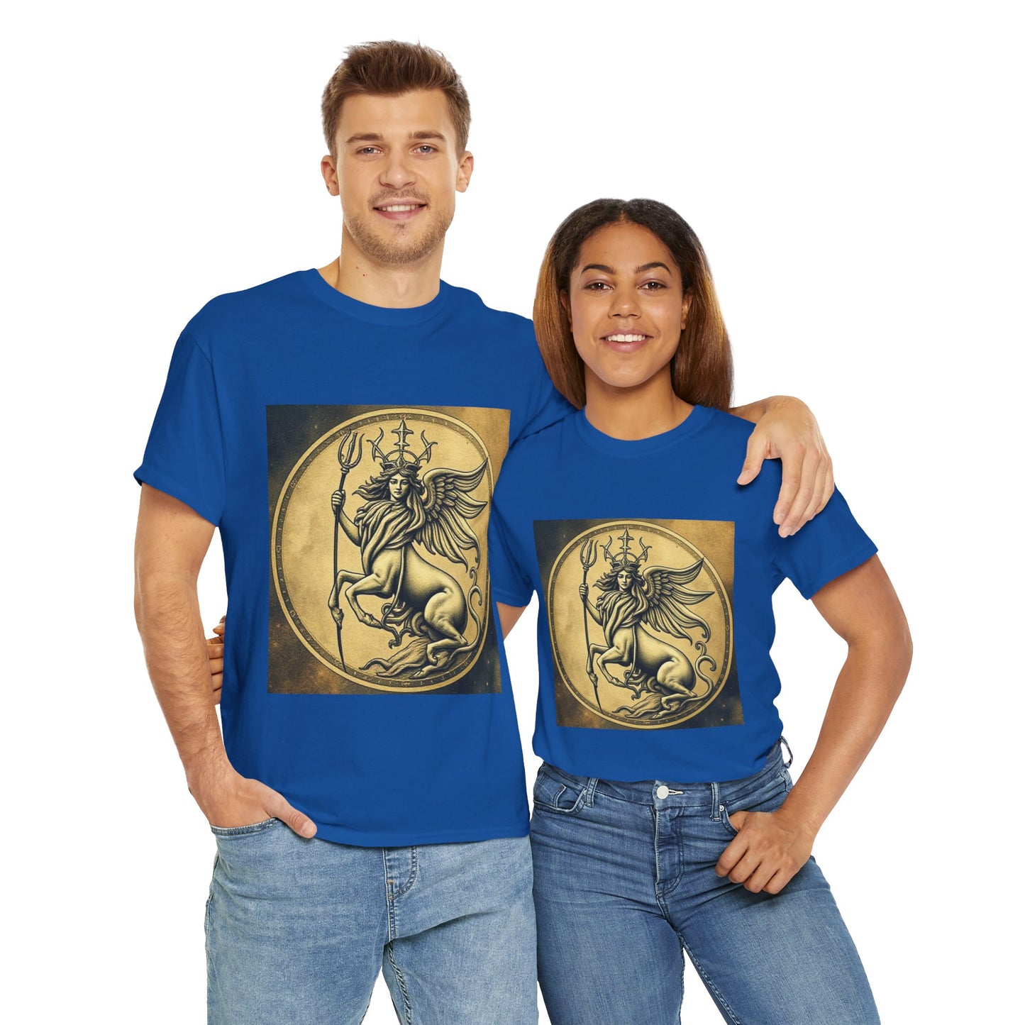 Unisex Heavy Cotton T-Shirt, Animal Angel v1, Virgo Zodiac Design
