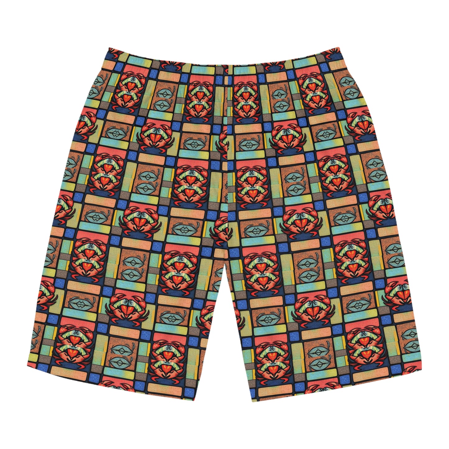 Men's Board Shorts, (AOP), Cancer, Zodiac, Shape Pattern