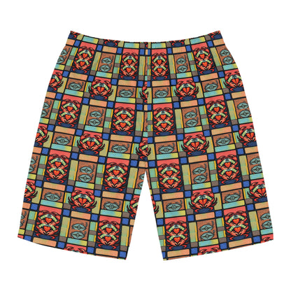 Men's Board Shorts, (AOP), Cancer, Zodiac, Shape Pattern