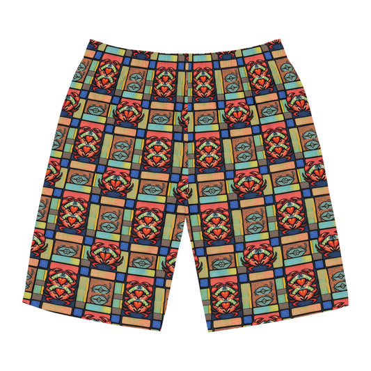 Men's Board Shorts, (AOP), Cancer, Zodiac, Shape Pattern