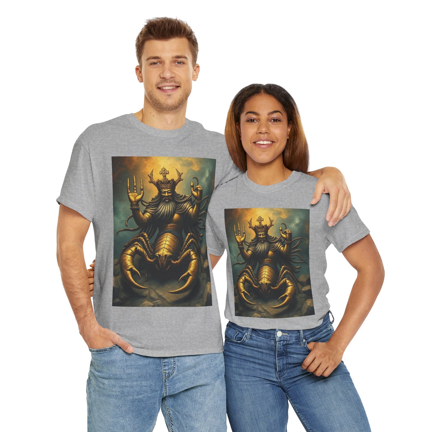 Unisex Heavy Cotton T-Shirt, Desert Scorpio King v1, Zodiac Design
