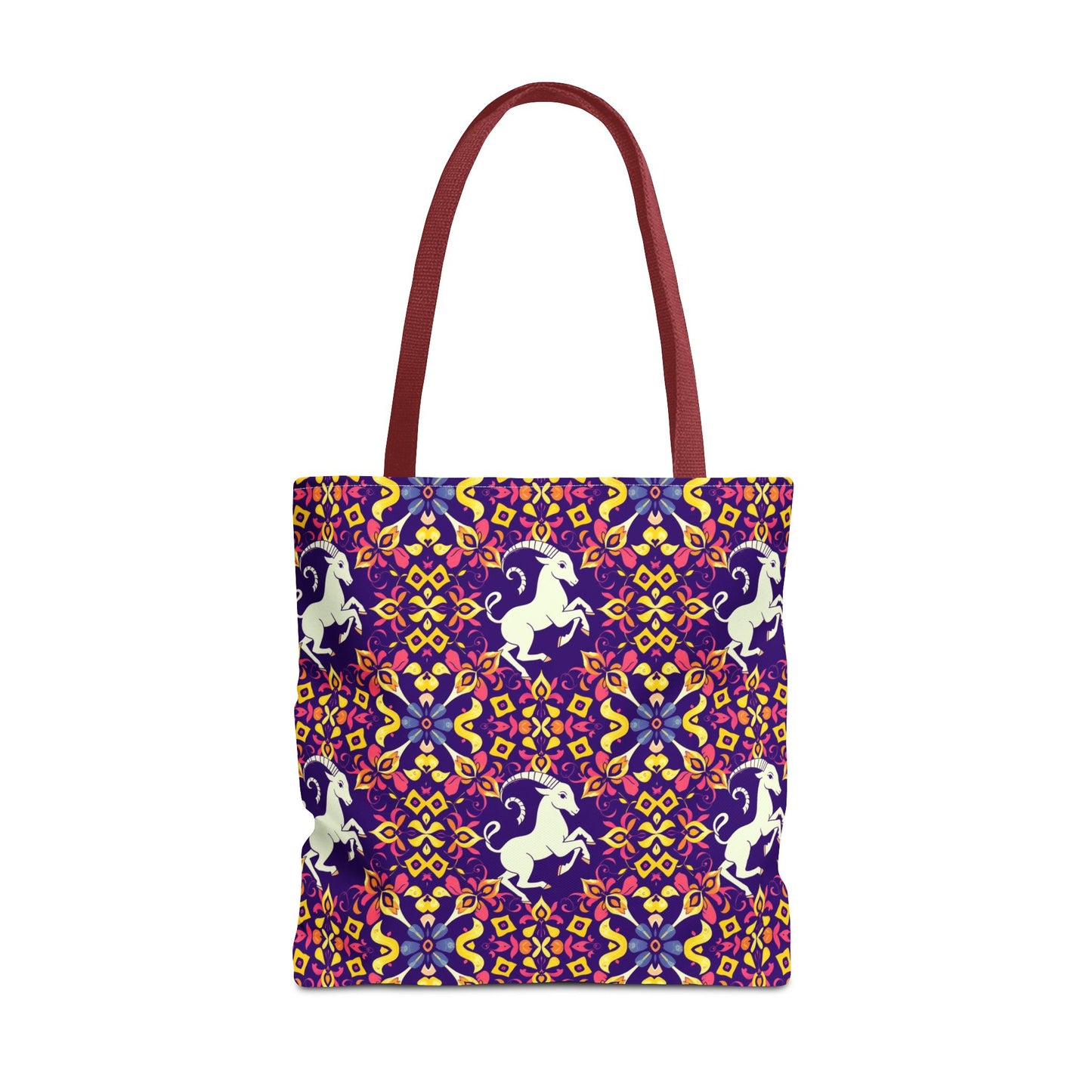 Tote Bag (AOP), Capricorn, Zodiac v2, Flower Pattern