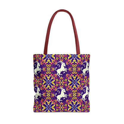 Tote Bag (AOP), Capricorn, Zodiac v2, Flower Pattern