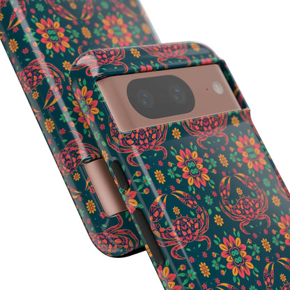 Tough Cases, Cancer, Zodiac v4, Flower Pattern