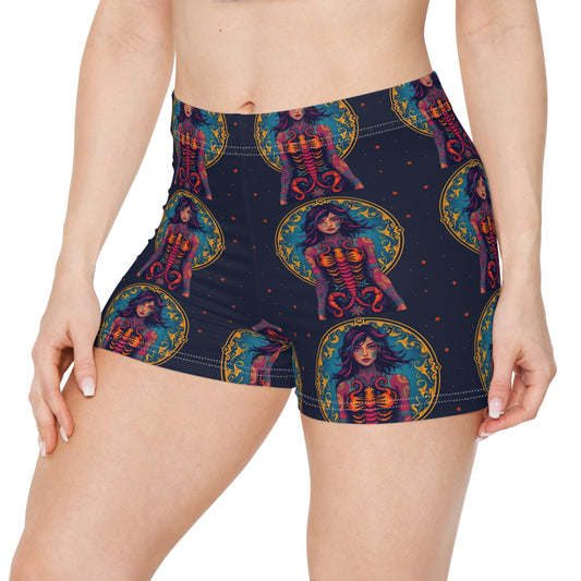 Women's Shorts, (AOP), Scorpio, Zodiac v4, Sexy Pattern