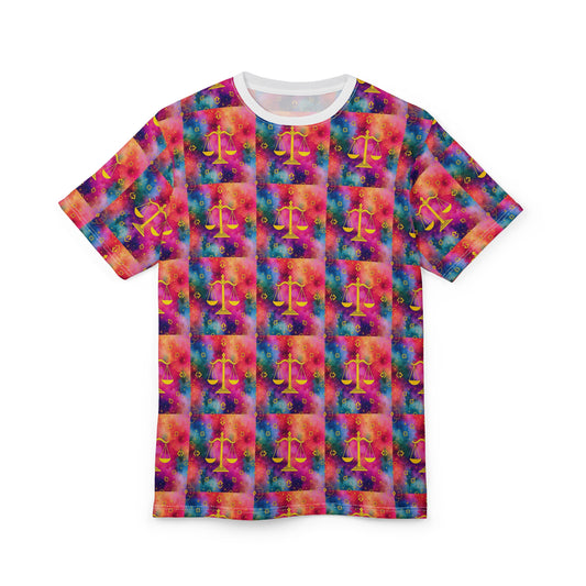 Unisex Cut & Sew T-Shirt, AOP, Libra, Zodiac, Pattern