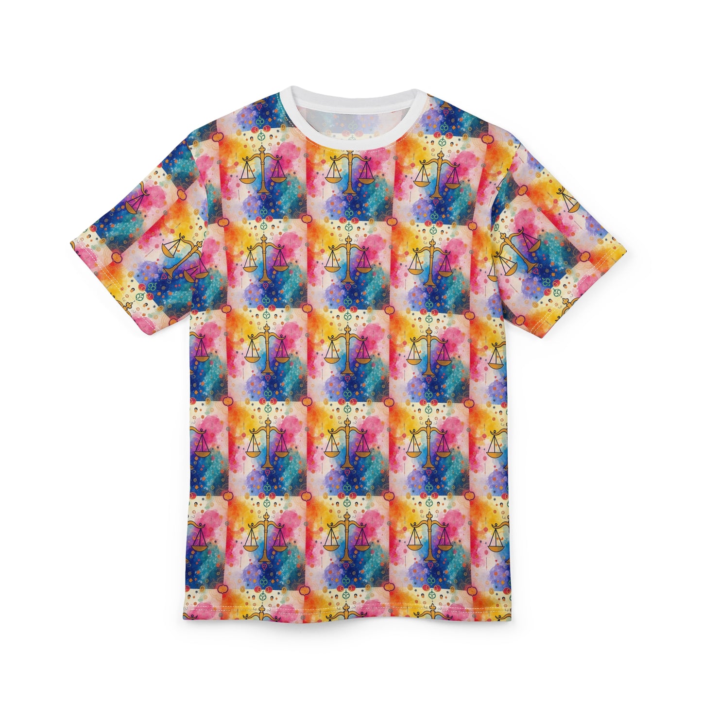 Unisex Cut & Sew T-Shirt, AOP, Libra, Zodiac v1, Pattern