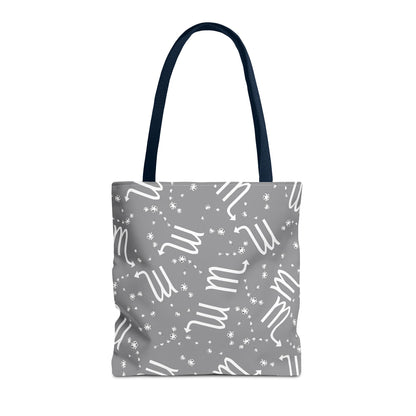 Tote Bag, Scorpio Zodiac Sign, AOP, (Grey, White)