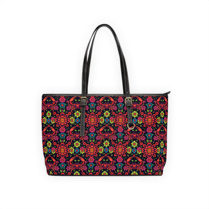 Leather Shoulder Bag, Cancer, Zodiac v1, Flower Pattern