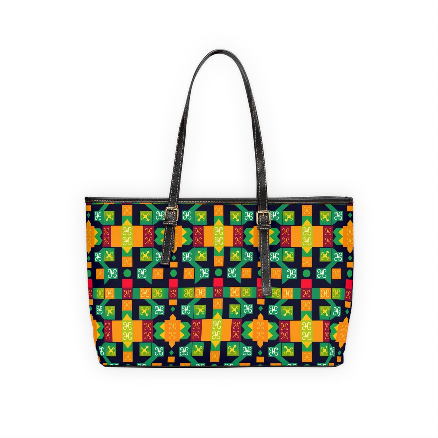 Leather Shoulder Bag, Virgo, Zodiac v1, Shapes Pattern