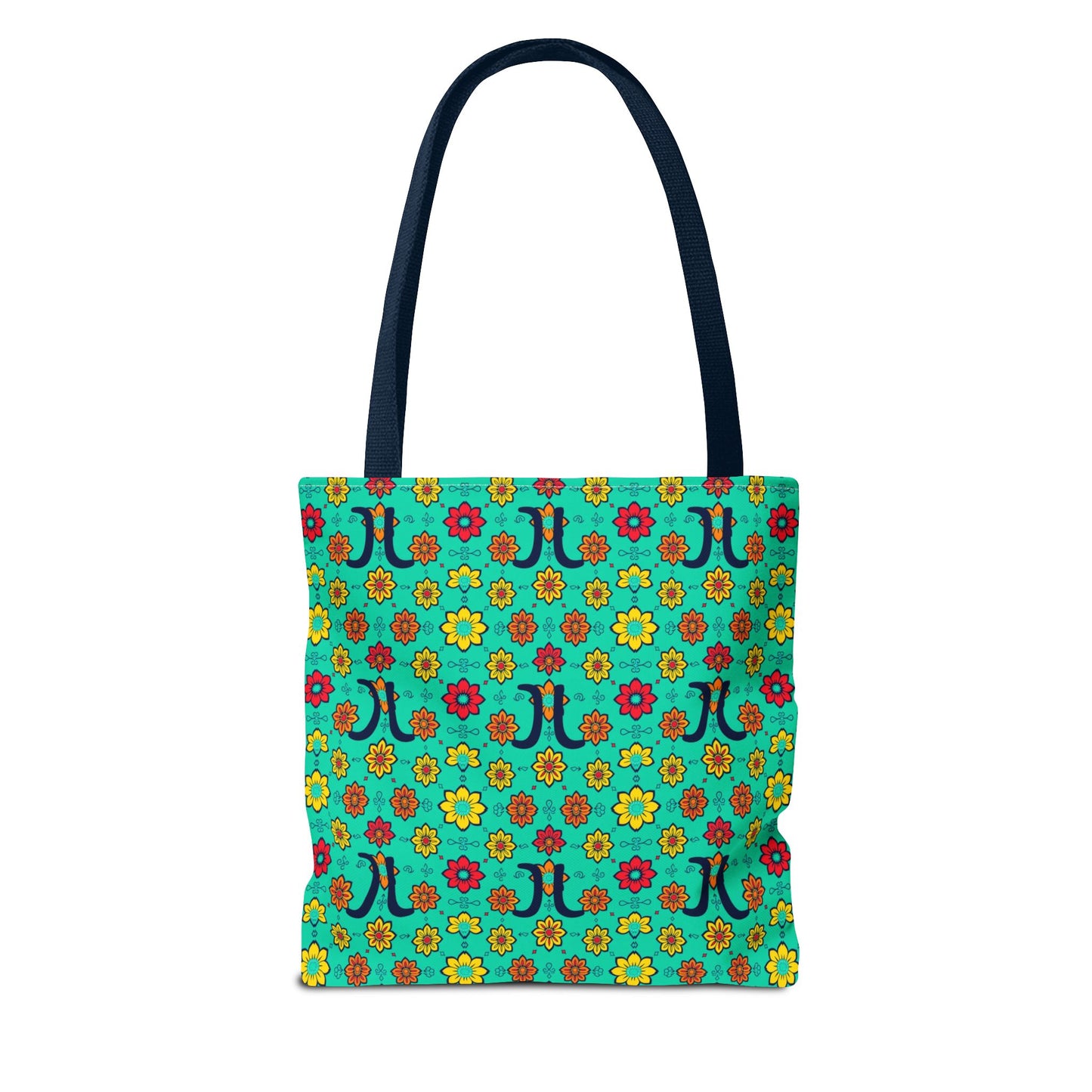 Tote Bag, (AOP), Aquarius, Zodiac, Flower Pattern