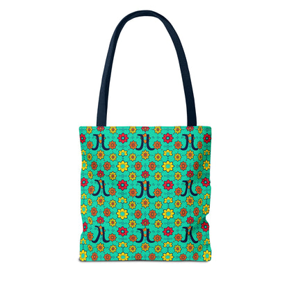 Tote Bag, (AOP), Aquarius, Zodiac, Flower Pattern
