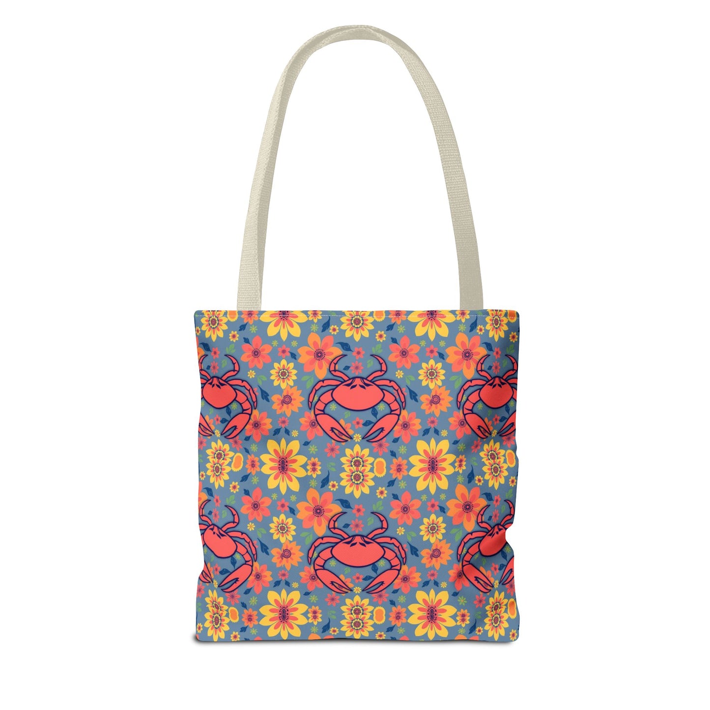 Tote Bag, (AOP), Cancer, Zodiac v3, Flower Pattern