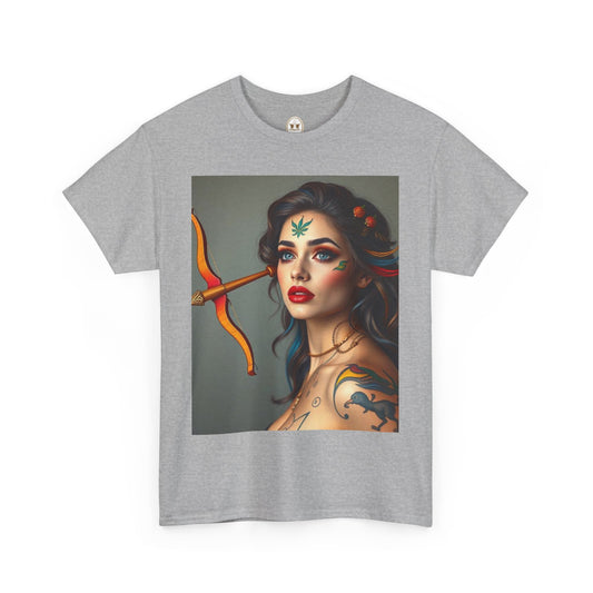 Unisex Heavy Cotton T-Shirt, Sagittarius, Zodiac v2, Sexy Art