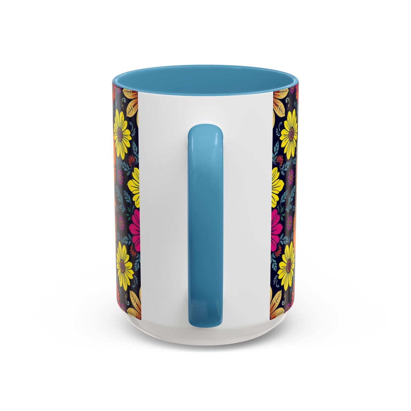 Accent Coffee Mug, Scorpio, Zodiac v3. Flower Pattern, (11, 15oz)