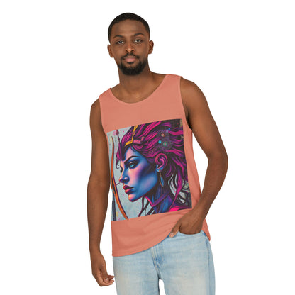 Unisex Garment-Dyed, Tank Top, Sagittarius Design, Pop Art, 100% US cotton