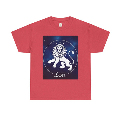 Unisex Heavy Cotton T-Shirt, Space Lion, Leo Zodiac Design