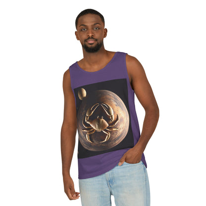 Unisex Garment-Dyed, Tank Top, Cancer Design, Planet Crab v1, 100% US cotton