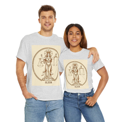 Unisex Heavy Cotton T-Shirt, Libra Goddess, Zodiac Design