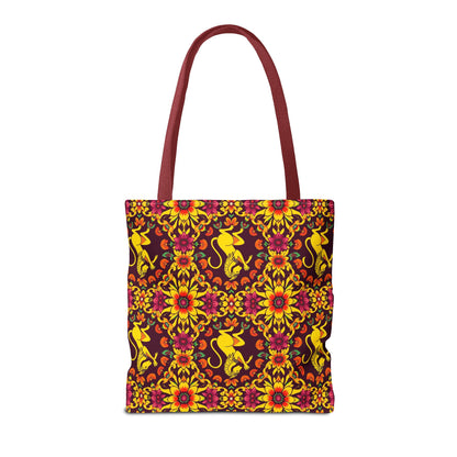 Tote Bag (AOP), Virgo, Zodiac v2, Flower Pattern