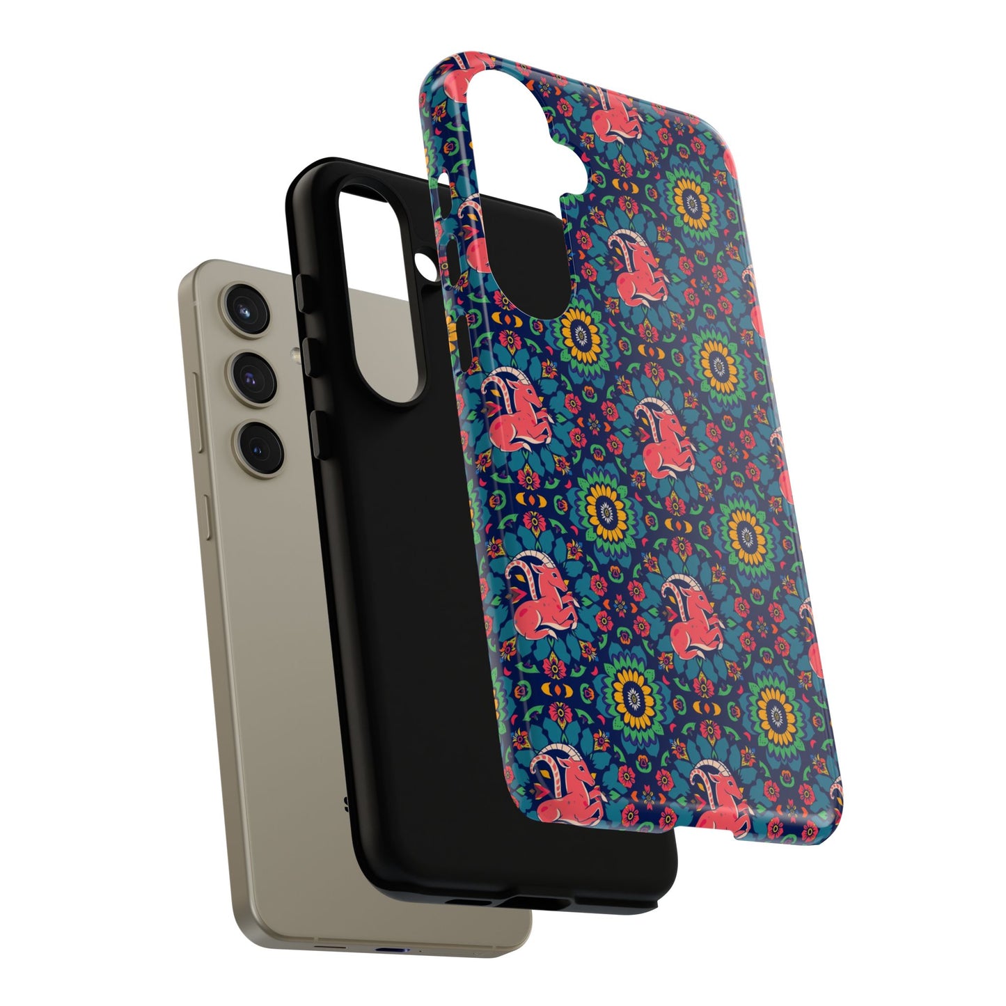 Tough Cases, Capricorn, Zodiac v1, Flower Pattern