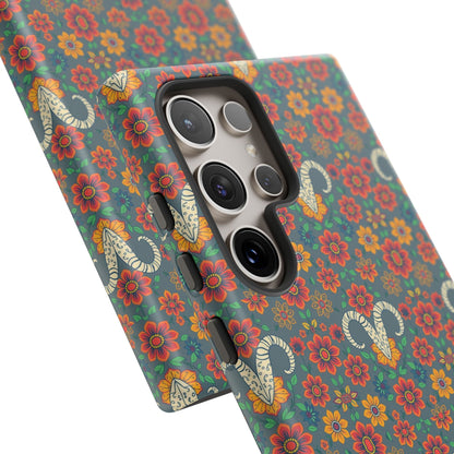 Tough Cases, Aries, Zodiac v3, Flower Pattern