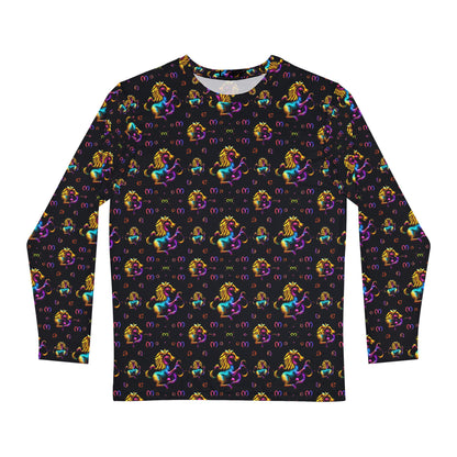 Men's Long Sleeve Shirt, (AOP), Virgo, Zodiac v3, Pattern